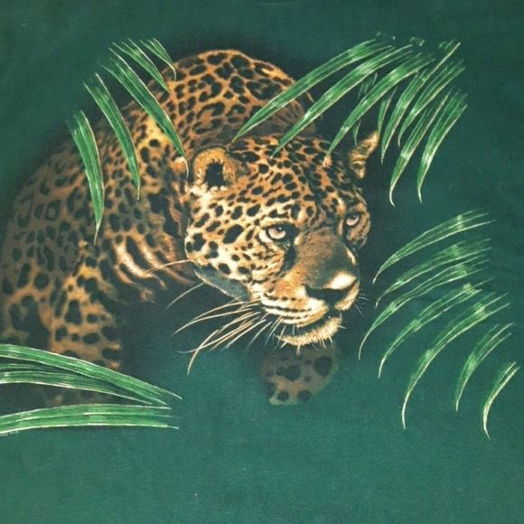 Vintage Leopard T-Shirt Single Stitched Harlequin - Picture 2 of 5